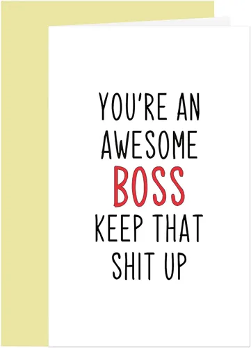Cheeky - Tarjeta del día del jefe, tarjeta de cumpleaños para jefe, tarjeta de felicitación madura para gerente, You're Awesome
