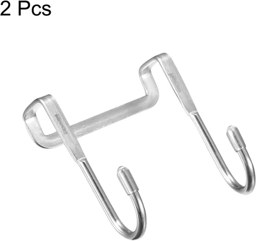 Miniatura 3 de HARFINGTON Ganchos para cajones de gabinete, paquete de 2 ganchos de acero inoxidable extendidos en forma de S para puerta de baño, cocina, tono