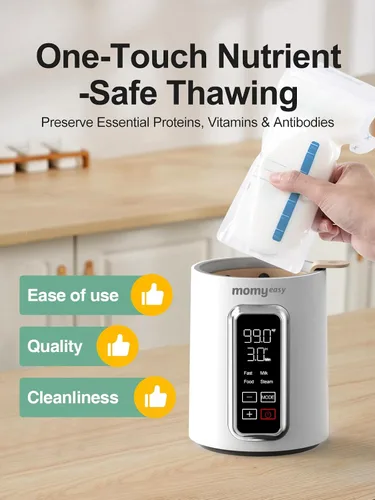Miniatura 5 de MOMYEASY Calentador rápido de biberones de 2 minutos, calentamiento a vapor para leche materna y fórmula, se adapta a todos los biberones, control