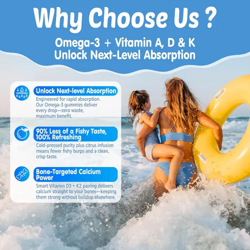 Miniatura 4 de Gomitas de aceite de hígado de bacalao de 1000 mg para niños y adultos, con Omega 3 (EPA y DHA), vitaminas A, D3 y K2, aceite de hígado de bacalao