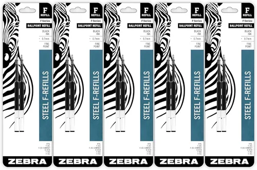 Miniatura 7 de Recambios de bolígrafo Zebra Pen Serie F, para bolígrafos Zebra PenF-301, F-402 y F-605, punta fina, azul (paquete de 1, 2 unidades en total)