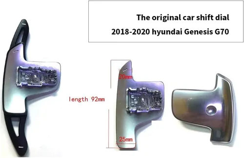 Miniatura 2 de Cubiertas de extensión de palanca de cambios de palas de repuesto para Hyundai Genesis G70 2019 2020 2021 para Hyundai Genesis G70 2019 2020 2021