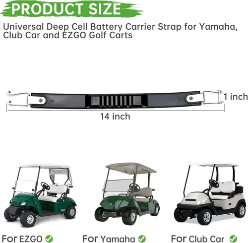 Miniatura 5 de 10L0L Correa de elevación de batería para carrito de golf, funciona para baterías de celdas profundas de Troya, correa universal de celda profunda