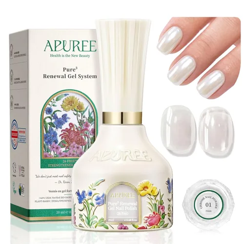 Miniatura 40 de APUREE Esmalte de uñas de gel fortalecedor: ámbar traslúcido Certificado USDA de base biológica Calidad de salón libre de HEMA Esmalte de gel