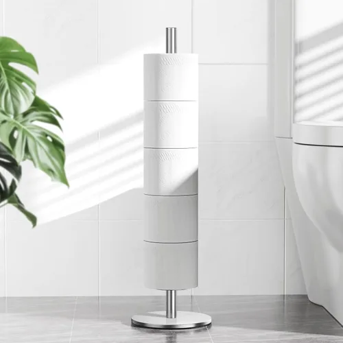 Soporte de papel higiénico de níquel cepillado para almacenamiento de rollos de repuesto, soporte de papel higiénico de acero inoxidable