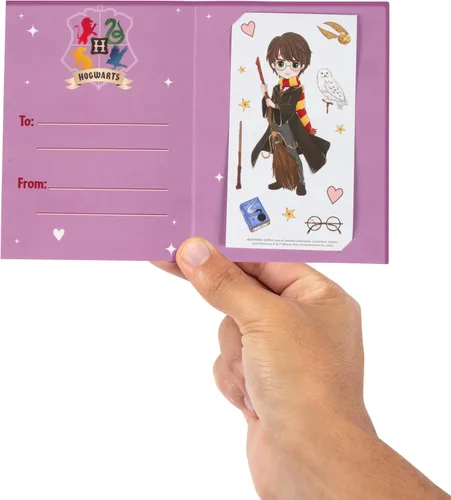 Miniatura 5 de Harry Potter Tarjetas del día de San Valentín con calcomanías para niños, paquete de 28 tarjetas y sobres, personajes de anime de Harry, Hermione