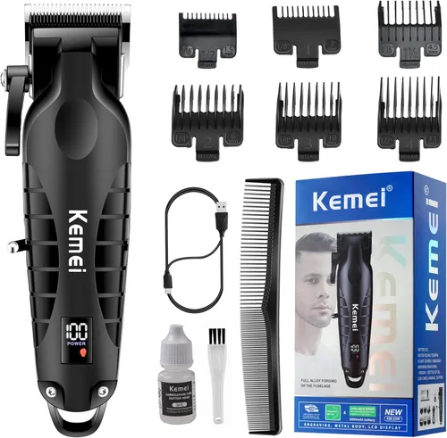 KEMEI 2290 - Cortapelos profesionales para hombres, kits de corte de pelo con cable/sin cable, recortadora de pelo y barba, cortapelos de barbero