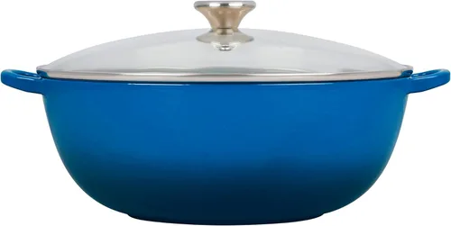 Miniatura 3 de Le Creuset Horno de chef de hierro fundido esmaltado con tapa de vidrio, 7.5 cuartos de galón, Marsella