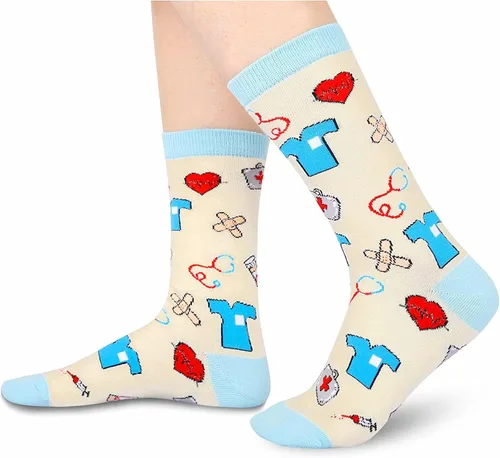 Miniatura 4 de HAPPYPOP Calcetines divertidos de dentista enfermera médico libros médicos regalos novedosos para amantes de los libros dentistas enfermeras