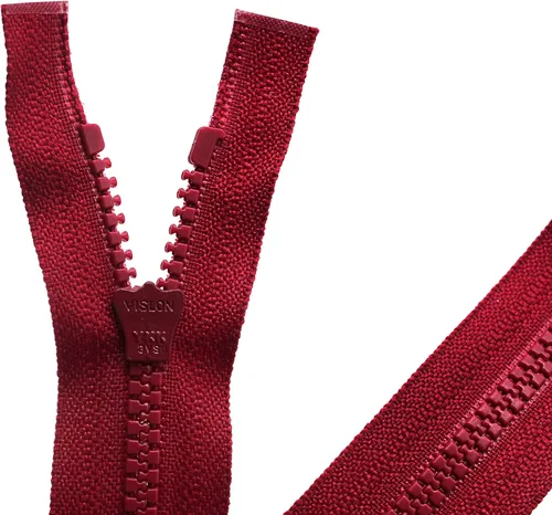 Miniatura 3 de YKK # 3 - Chaqueta ligera moldeada Vislon Cameo rojo con cremallera separada - Elige tu longitud - Color: rojo camafeo # 520 - Hecho en los Estados