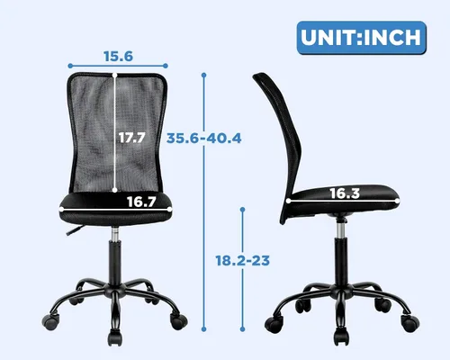 Miniatura 3 de HHS Silla ergonómica de oficina, silla de escritorio barata, silla de computadora de malla, soporte de espalda, moderna silla giratoria ejecutiva