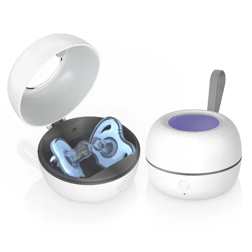 Miniatura 10 de Desinfectante portátil mejorado para chupete, caja desinfectante con luz UV, 99.99% de limpieza en 3 minutos, 90 ciclos de desinfección, recargable