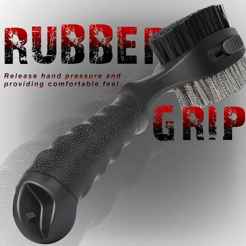 Miniatura 5 de CHAMPKEY PRO - Cepillo retráctil para palos de golf, cabezal de cepillo de gran tamaño con agarre de goma suave y limpiador de ranuras retráctil
