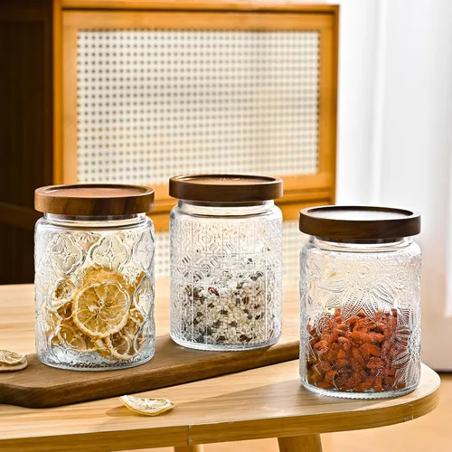 Miniatura 5 de Adodeen Paquete de 3 frascos de vidrio de 24 onzas con tapa hermética, recipientes de cocina para encimera, juego de recipientes para café y azúcar