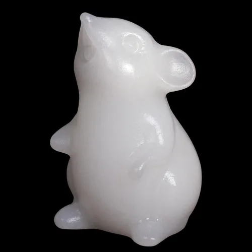 Miniatura 9 de Figura de ratón de cristal de obsidiana hecha a mano – Decoración de escritorio Feng Shui que atrae la riqueza, mini adorno de meditación.