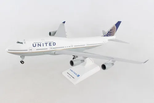 Miniatura 2 de Kit de Modelo Avión Daron Skymarks United 747-400 Post Co Merge con Engranaje (Escala 1/200), Blanco