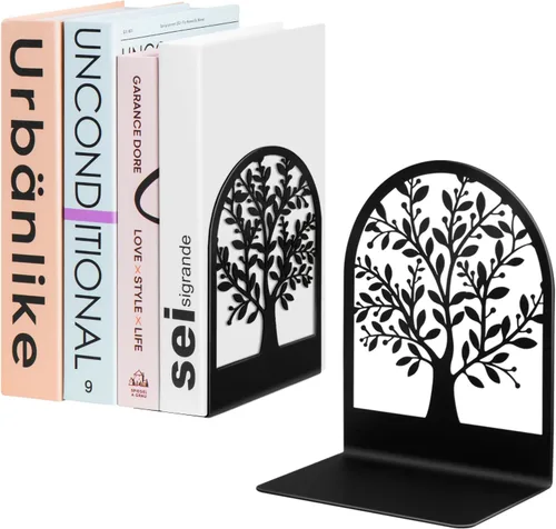 Umikk Sujetalibros, Sujetalibros de Metal, Sujetalibros del Árbol de la Vida para Estantes, Sujetalibros Decorativos para el Hogar para Libros