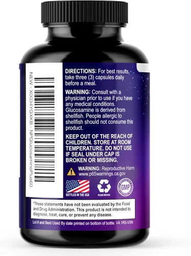 Miniatura 8 de Glucosamina condroitina, MSM y cúrcuma – Suplemento de apoyo articular extra fuerte con 1500 mg de sulfato de glucosamina por porción