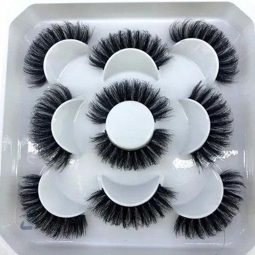 Miniatura 2 de 5 pares de pestañas postizas de visón 3D de 0.98 pulgadas a granel, con caja personalizada, pestañas postizas naturales finas al por mayor (ML-07)
