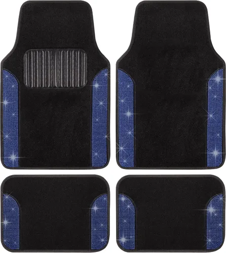 Miniatura 13 de Juego de alfombrillas de coche con diamantes brillantes Carbella de 4 piezas, alfombrillas de coche de imitación de diamantes con brillantes