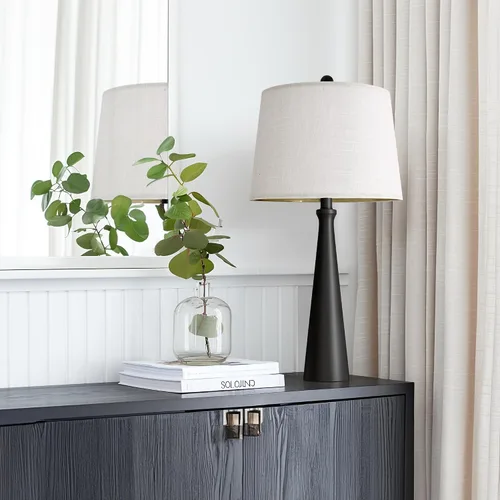 Miniatura 7 de Oneach Lámparas de mesa de 25.75 pulgadas para sala de estar, lámpara de noche regulable de 3 vías, con control táctil regulable de 3 vías, moderna