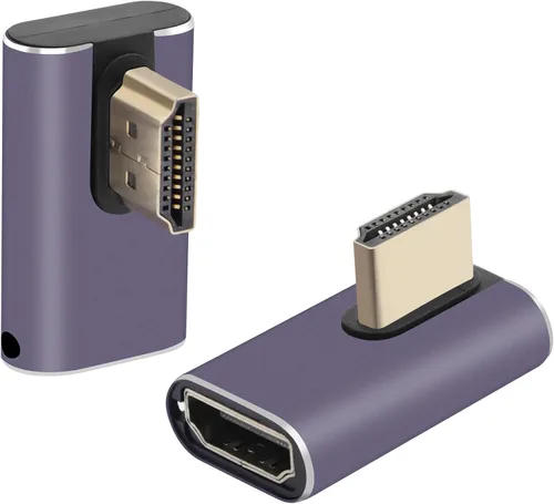 Miniatura 11 de Adaptador HDTV de 8K y 60Hz de 90 grados de ángulo descendente macho a hembra, conector HDTV 2.1UHD de 48 Gbps, extensor 3D, compatible con HDR, PC