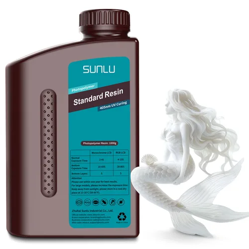 Miniatura 31 de SUNLU Resina para impresora 3D, 1kg de curado rápido, resina estándar 3D para impresoras 3D LCD DLP SLA, curado UV de 395-405nm, resina líquida