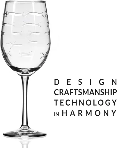 Miniatura 4 de Rolf Glass School of Fish - Copas de vino blanco de 12 onzas, juego de 4 copas de vino sin plomo, copas de vino grabadas con rueda de diamante, 12oz