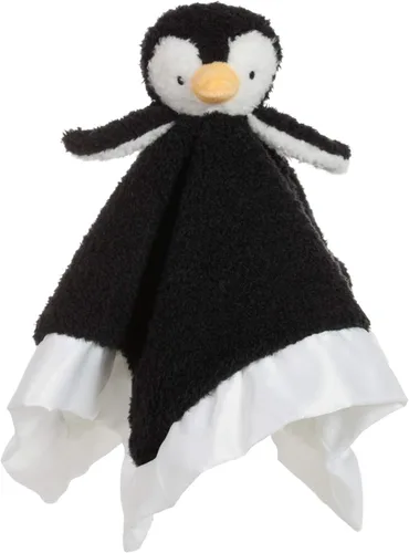 Apricot Lamb Manta de seguridad suave de animales de peluche, diseño de pingüino negro, manta de personaje para guardería, felpa de lujo (pingüino