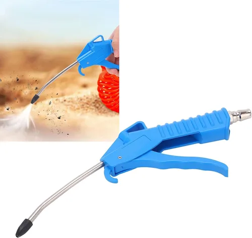 Miniatura 6 de Pistola de soplado de aire, Boquilla de aire doblada con protector de goma, Accesorios para compresores de aire neumáticos, Herramienta de limpieza