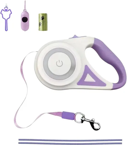 Miniatura 9 de Best Dog Supplies - Correa retráctil luminosa para perro con luz LED de seguridad frontal, correa de entrenamiento sin enredos de 360° para una