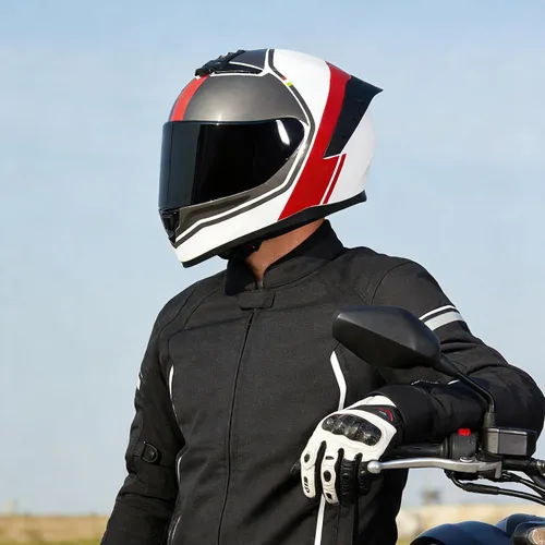 Miniatura 2 de Casco de motocicleta de cara completa, cascos para motocicleta de adultos, MG611, casco de motocicleta de carreras de calle con visera negra