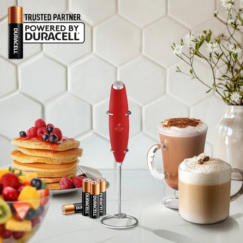 Miniatura 543 de Zulay Milk Boss Espumador de leche potente manual, hace espuma para latte, batidor para mezclar bebidas, café, miniespumador para capuchino, frappé