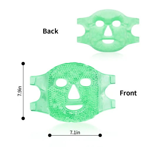 Miniatura 5 de Máscaras faciales frías, máscara facial de hielo, compresa fría y caliente, ojeras, hinchazón, migrañas y dolor de cabeza, enfriamiento