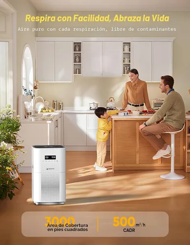 Miniatura 9 de Dayette Purificadores de aire para habitación grande del hogar de hasta 3000 pies cuadrados, actualización CARD a 500 m³/h filtro de aire H14 Ture