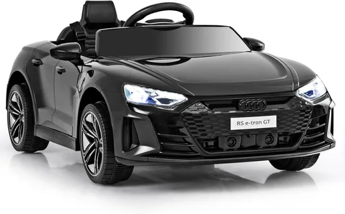 OLAKIDS Audi RS e-tron GT - Vehículo eléctrico con licencia de 12 V con control remoto, funciona con pilas, juguete para niños pequeños con Negro