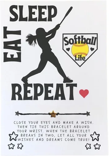 Miniatura 35 de Softball Wish Bracelet, Softball Gift, Team Gift, Softball Card, Graduation, Senior Year, Sports Team Party Favor Gift, Team Wish Gift