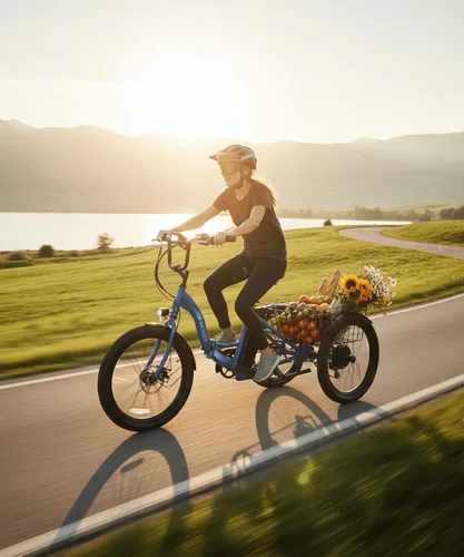 Miniatura 8 de ANCHEER Triciclo eléctrico para adultos, triciclo eléctrico plegable de pico de 600 W, bicicleta eléctrica de 24 pulgadas y 499 Wh para personas