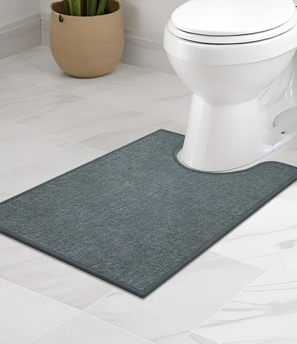 Miniatura 26 de Chakme Juego de 2 alfombras de baño ultrafinas, absorbentes, antideslizantes, lavables a máquina, color negro, 17 x 24 pulgadas / 17 x 30 pulgadas