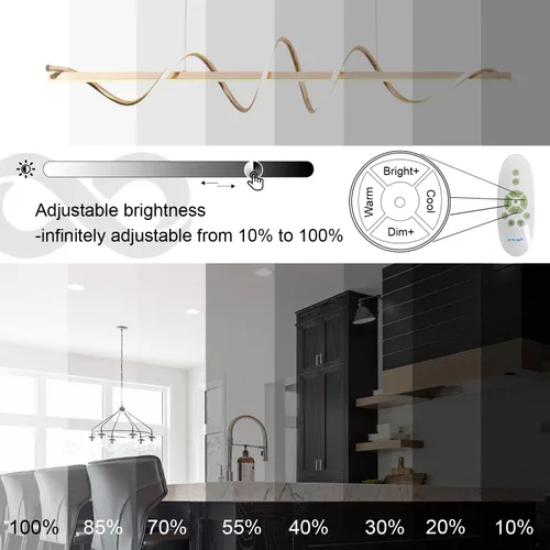 Miniatura 5 de Lámpara Colgante Moderna - Candelabro LED Dorado para Comedor con Giro Creativo en Forma de Serpiente - Iluminación LED Galvanizada en Oro para Isla