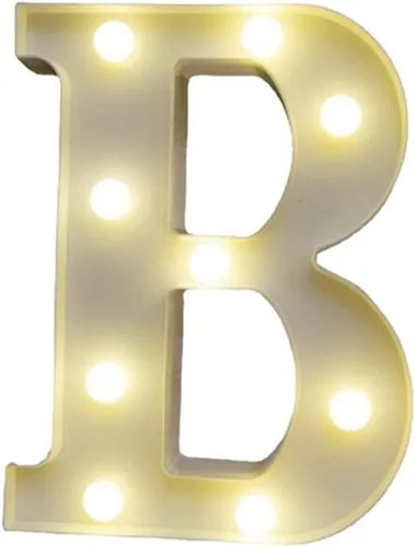 Miniatura 12 de anso Letras LED del alfabeto con números iluminados, letras de plástico blanco, decoración de pie de la A a la Z 0 ~ 9 (rosa corazón)
