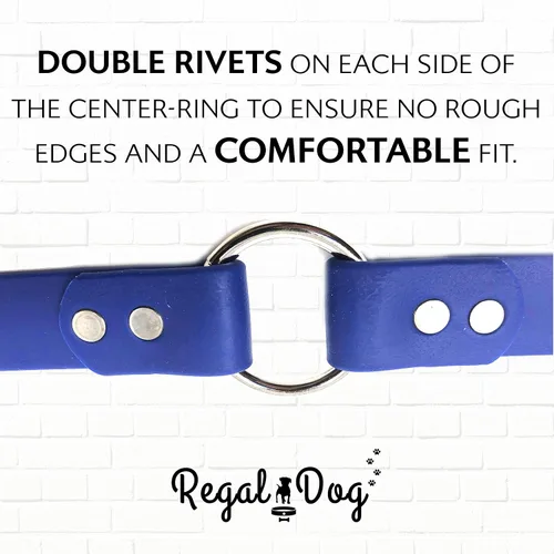 Miniatura 7 de Collar impermeable para perro con anillo central resistente Collar para perros pequeños, medianos, grandes o XL, Azul Azul / Patchwork