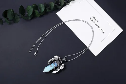 Miniatura 2 de MAIBAOTA Collar de dragón para hombres y mujeres, collar de cristal, collares geniales para hombre, joyería de dragón, collar de piedras preciosas