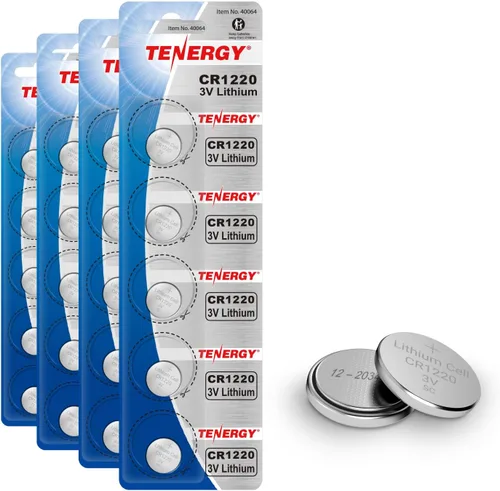 Miniatura 9 de Tenergy Batería de botón de litio CR1220 de 3 V, para llaves, relojes, accesorios, 5