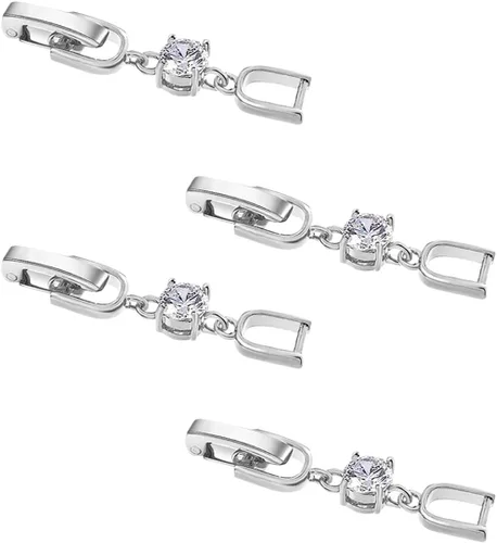 Miniatura 6 de Extensor de pulsera de collar dorado para mujer, 4 cierres plegables de joyería para fabricación de joyas