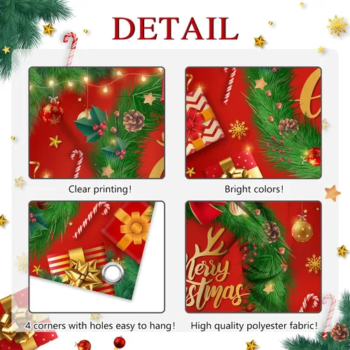 Miniatura 8 de Avezano Cartel de Feliz Navidad, telón de fondo rojo de Navidad para decoraciones de fiesta, invierno, Año Nuevo, Nochebuena, reuniones familiares