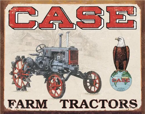 Desperate Enterprises Case Farm Tractors - Letrero de lata CC de alta liquidación, decoración nostálgica de pared de metal vintage, fabricado en