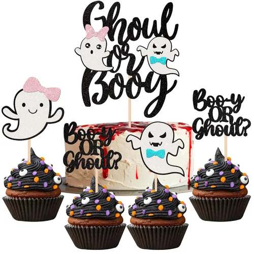 Miniatura 15 de 30 piezas de adornos para cupcakes con purpurina – Púas de cupcakes de Halloween para niños, cumpleaños, festival, fiesta, decoración de pasteles