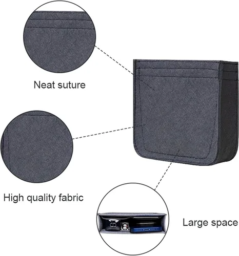 Miniatura 7 de Organizador de fieltro-para Hermes Evelyne III tpm pm gm bolsa inserto mini 16 29 33 bolsa organizador Y003 gris-L