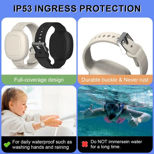 Miniatura 5 de Paquete de 2 soportes de pulsera Tile Mate - Funda de silicona suave impermeable para niños/adolescentes/ancianos